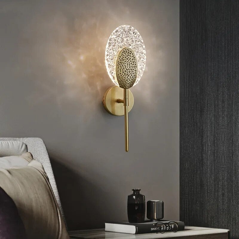 LED Bedroom Wall Lamp Wall Sconces Brass Copper Acrylic