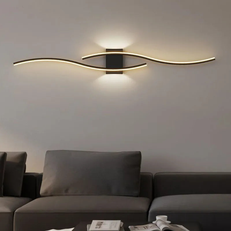 Modern Minimalist LED Wall Light Black White Interior Decoration Lamps